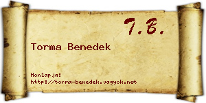 Torma Benedek névjegykártya